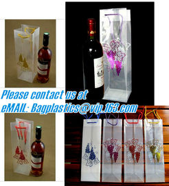 PVC Ice Bag, Wine Beer Gift Bags, Wine Bag, Drink Ice Bags, Portable Wine Bags Gel Ice Pack PVC Wine Cooler Bag With Han