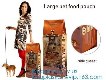 5 kg dog food handle bag Aluminum Foil Side Gusset Quad Sealed Dog Food Bag Stand Up Pet Feed Pouches Large PET FOOD PAC