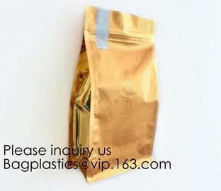 Laminated Material Metalized Film Side Gusset Pouches,Digital Metaled Print Stand Up Metaled Pouch,Resealable Metalized