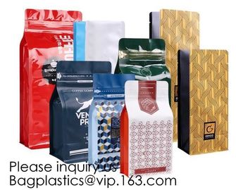 Coffee bean bag air valve kraft paper octagonal sealing aluminum foil self-supporting Zip lockk bag custom coffee packagin