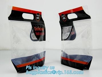 Stand Up Roasted Chicken Packaging Bags With Zip Top hot roast, rotisserie chicken bag, microwaveable bag, slide plastic