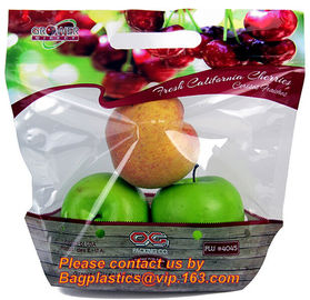 printed zip lock plastic cherry bags fruit bag, Fruit cherry/grape bag, fruits / cherries special vent holes packaging p