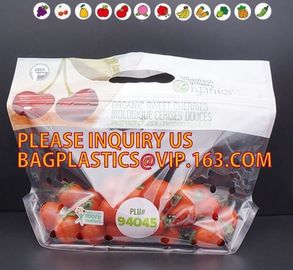 fruit packaging bag for strawberry/cherry/blueberry, printed zipper strawberry food grade packaging bag with zipper, Rec