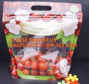 fresh cherries packaging bags with carrier handle, Pack Grape/cherry/Fresh Fruit packaging/Vegetable food Packaging Bag