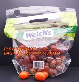 fresh fruit bag with vent hole for grape tomato cherry, fruit packaging anti-fog vegetable plastic bag, Customized Fruit