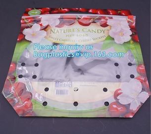 fruit bag for fruit protection, Perforated Better Aseptic Grape Bag, Cherry Bag, Fruit plastic bag, Stand up Zip lockk fre