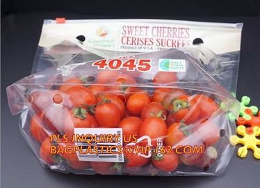 flat bottom fresh fruit vegetable plastic packing bag, dried cherry packing bag, supermarket grape packing bag