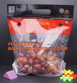 Fruits packaging bag/Grapes plastic bag with Zip lockk, Air Holes Zip Handle Plastic Bags, bag with vent holes for Grape a