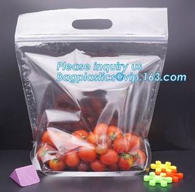 LDPE Zip lockk aseptic grape bag,cherry bag,fruit bag with hole/slider Zip lockk fruit bag with air holes for grape packagin