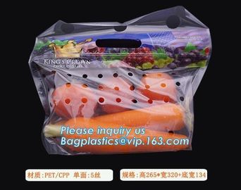 Hang Hole Plastic Stand Up Cherry Bag Factory, Fresh fruit bag(Cherry/Lichi/grape), Perforated Standup Bag for Fruit Pac