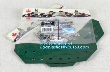 green grapes packing bag with slider/Plastic grapes packing bag/Plastic fruit bag, Vegetable Tomato Packaging Slider Zip