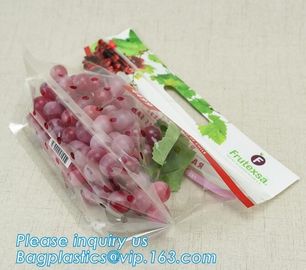 fruit bag with holes sandwich slider zip deli bag, slider zip bag for fresh fruit packaging, grape bag with hole/ slider