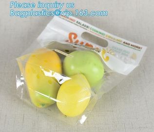 Fresh Vegetables Packaging Plastic Bag, Fresh Fruit &amp; Vegetable Packaging Plastic Fruit Bag with Handle, breathable opp