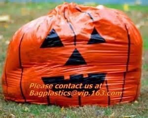 Fancy Gaint Halloween Leaf Trash Bag, Colorful Plastic Leaf Trash Bag For Advertisement, Plastic Die Cut Bags For Hallow