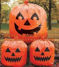 Halloween lawn and leaf bags for Halloween outdoor decoration,DELUXE GLOW IN THE DARK Pumpkin Leaf/Lawn/Yard bags bageas