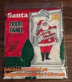 Christmas Decorative Plastic Door Covers PE Santa Celebration Plastic Posters Door posterparty disposable giant snowman