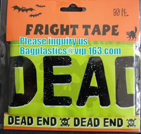 Rolls Halloween Caution Party Tape,Party halloween banner , plastic streamer caution party tape, fright tape bagease