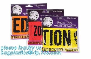 pe no adhesive fright tape halloween Caution Tape yellow warning tape,Custom Printed Halloween Party Decoration Caution