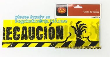 pe no adhesive fright tape halloween Caution Tape yellow warning tape,Custom Printed Halloween Party Decoration Caution