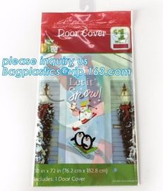 China supplier Party Accessory Happy Christmas House Decoration Door Cover door poster,door covers for christmas decorat