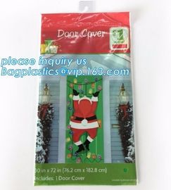 Promotional custom printing plastic door cover PE christmas door/window/wall covers door poster,indoor &amp; outdoor door po