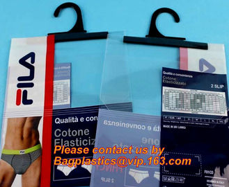 VINYL HANGER HOOK BAGS, UNDERWEAR PACKING, HANGER HOOK PLASTIC BAGS, HANGER ZIPPER BAGS, HANGER SLIDER BAGS BAGPLASTICS