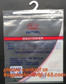 hanger hook plastic underwear packaging poly bags with hanger,Frosted PVC plastic hook bag button opening bagplastics