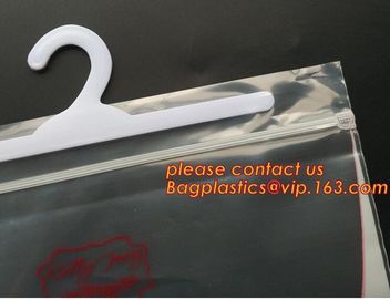 hanger hook plastic underwear packaging poly bags with hanger,Frosted PVC plastic hook bag button opening bagplastics