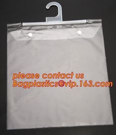 Hanger Hook Plastic PVC Bags With Button Closure Packaging Bags for Clothes Swimwear Bikini,100% ECO-friendly men's unde