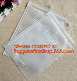 Sinicline hot sale underwear bag white hanger pvc waterproof bag with zip lock,bag for Plastic side zipper underwear bag