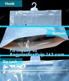 Stationery Set Transparent Plastic Bow Handle Hanger Zipper Lock Cosmetic Pvc Bag With Zip lockk,Hanger Plastic Hook Bag f