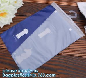 custom printed aluminum foil lined hook hanger zip lock sock packaging bag,PVC bag/PVC hook bag /PVC hanger bag for Unde