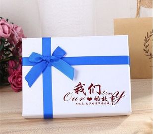 Luxury Wholesale Custom Packaging Paper Gift Box with Ribbon,wedding paper jewellery white gift box with ribbon closure