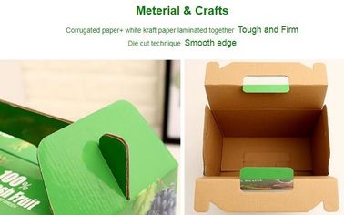 corrugated fruit packing box, kraft paper, gloss lamination, offset printing, foldable box,flower cone,flowral packaging