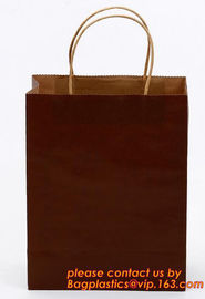 printed luxury brown paper carrier bag,OEM logo printed luxury clothes packing carrier shopping paper bag, PRINT YOUR LO