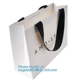 Luxury Matte Black Premium Gift Paper Packaging Carrier Shopping Bag,Luxury Cloth Carrier Paper Bag with Handle, bagplas