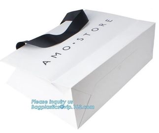 Luxury Matte Black Premium Gift Paper Packaging Carrier Shopping Bag,Luxury Cloth Carrier Paper Bag with Handle, bagplas