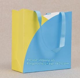 Glossy Lamination Luxury Personalised Custom Simple Printed Paper Carrier Bag With Handle,Brown luxury brand slogan prin