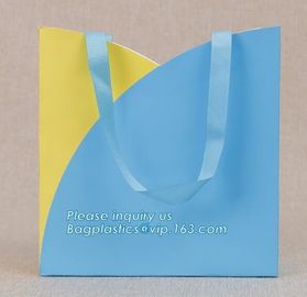 Glossy Lamination Luxury Personalised Custom Simple Printed Paper Carrier Bag With Handle,Brown luxury brand slogan prin