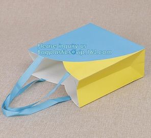 Glossy Lamination Luxury Personalised Custom Simple Printed Paper Carrier Bag With Handle,Brown luxury brand slogan prin