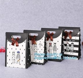 Luxury Design Black And White Kraft Gift Paper Carrier Bag For Garment Jeans Tea Packaging,Orange Gift Carrier Paper Bag