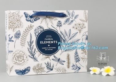 Elegant luxury printed glossy lamination flower paper bag with handle,Brown/ White Kraft Paper Bag, bagplastics, package