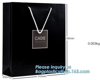 elegant appearance christmas printed paper packaging bag with logo,craft candle luxury jewellery shopping white jewelry