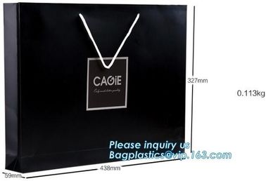 elegant appearance christmas printed paper packaging bag with logo,craft candle luxury jewellery shopping white jewelry