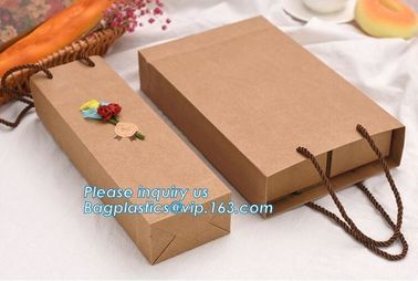 Luxury Customized Gold embossed Logo full color Print made by 250gsm C1S Art Gift Shopping Paper Bag With Ribbon Bow Han