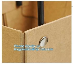 Promotional printing brown paper fresh flower carrier waterproof kraft paper bags with handle,Flower carrier paper bag