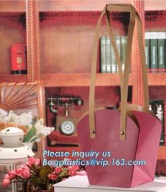 flower carrier bag cheap brown paper flower bag handle bag,Portable Bouquet Flower Carrier Gift Packing Paper Bag bageas