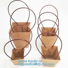 kraft paper laminated flower paper packaging carrier bag,Packing Colorful Waterproof Kraft Paper Gift Carrier Flower Bag