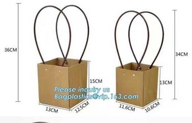 kraft paper laminated flower paper packaging carrier bag,Packing Colorful Waterproof Kraft Paper Gift Carrier Flower Bag