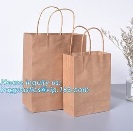 High Brightly Brown Kraft Paper Bag With Handle Custom Print Logo,Kraft Paper Shopping Bag with Logo bagplastics, bageas